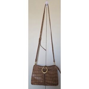 POUCHEE Vtg. Embossed Croc Pattern Crossbody Bag ~Excellent Pre-owned Condition
